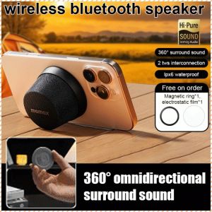Bluetooth Speaker Splash-resistant Magnetic Cell Phone Holder Smart Audio Colorful Led Lights