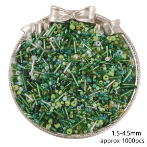 30g/Lot approx 1000pcs Mixed Shapes Sizes Glass Seedbeads Multi Colors Round Bugle Glass Bead For DIY Jewellery Craf Making Garment Beading Embroidery Accessories