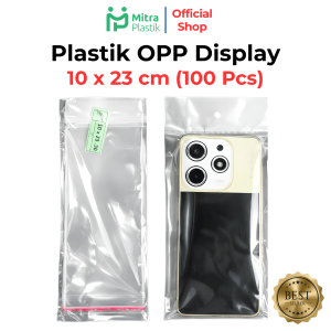 Plastik OPP Display 10x23 cm Perlize Gantung isi 100 pcs Kemasan Casing HP Lem 10 x 23 Tebal 03