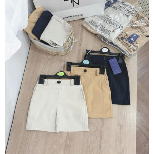 BOYS OOTD FORMAL SHORTS EMBROIDED LOGO   WHITE KHAKI AND NAVY 1-7YO - VN A508