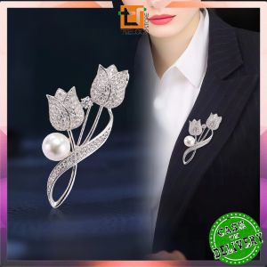 OFM-C1325 Bros Cantik Elegan Motif Bunga Tulip Bros Jilbab Aksesoris Wanita Pria / Pin Baju Bros Jas
