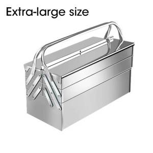⭐️【Local warehouse+COD】⭐2-Layer Foldable Industrial-Grade Stainless Steel Toolbox - Heavy-Duty Multipurpose Storage For Home & Car Use