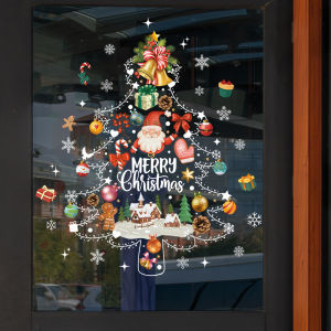 DECAL NOEL – HÍT TĨNH ĐIỆN Dán kính Cây Thông Noel Trang Trí và Ngôi Nhà Tuyết In Sắc Nét-SDJ2311(30*45cm)