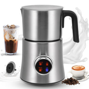 Milk Frother Electric900ML Hot & Cold Foam Maker with Dishwasher Safe Detachable 304 Stainless Steel Pitcher Milk Warmer Coffee Frother with 4 in 1 for Coffee Latte Cappuccino Hot Chocolate