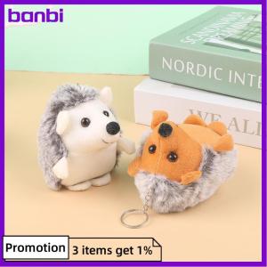 banbi Cute Hedgehog Plush Toy Cartoon Animal Pendant Soft Stuffed Doll Keychain Backpack Car Bag Key Ring Decor Kid Gift