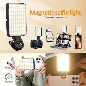 Lampu LED Live Streaming VLOG 3in1 Color Mobile Phone Fill Light Rechargeable