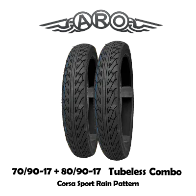 ARO TYRE Brand Paling Murah Special Pattern Corsa Sport Rain Tubeless Tire Motorcycle Size 70/90-17 & 80/90-17 sizes17inch
