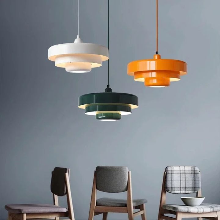 Seville Nordic LED Pendant Light Macaron Carbon Steel Aluminum White