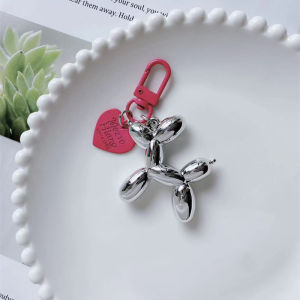 ALENADAY - Gantungan Kunci Karakter Boneka Anjing Balon Motor Mobil Tas Liontin Love Lucu KEY22