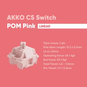 [Lẻ 1 Switch] Công tắc thay thế bàn phím cơ AKKO CS Switch - POM (Pink/Brown/Silver)_Mới hàng chính hãng