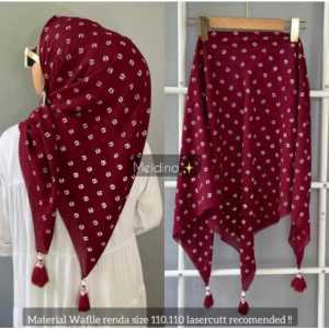 Jilbab Segi Empat BELLA SQUARE Tassel Motif 88 Termurah