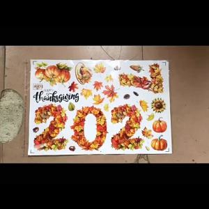 FFBH Two-sided 2027 Static Cling Decal Waterproof Removable Static Christmas Glass Window Sticker Festive Atmosphere 2Z6B7