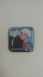 Jujutsu Kaisen Satoru Gojo Sparkle Square Can Badge Anime Metal Pin Kawaii Brooch Itabag Decor Birthday Gift For Anime Lovers Collection Cute Props Fans Daily Decor Merch