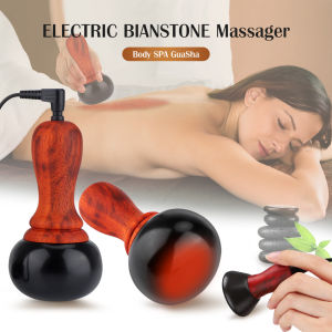 Hot Stone Electric Gua Sha Massager Bian Stone Gua Sha Scraping Back Heating Massage Relax Muscles Skin Lift Spa