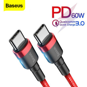 Baseus 0.5m/1m/2m 3A 60W USB Type C Fast Charging Cable For Samsung S10 Xiaomi Mobile Phone USB PD Charger Type-C Cable