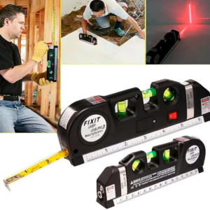 Waterpass Fixit Level Pro 3: Meteran Laser 3in1 & Penggaris Laser untuk Konstruksi