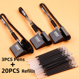 Table Top Pen Black Counter Pen with String Office Bank Stationery Desk Top Gel Ballpoint Pen
