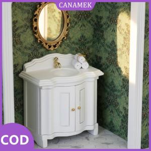 CANAMEK✨ 1 cái Nhà búp bê thu nhỏ phòng tắm bồn rửa tủ chống đỡ thực tế quy mô 1 12 Nhà búp bê mô phỏng Chậu rửa đồ chơi phụ kiện tự làm
