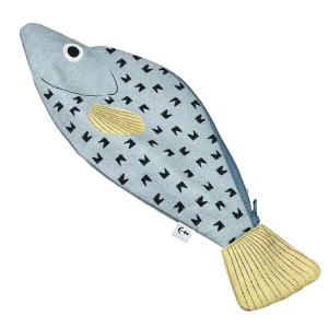 Stylish Fish Pencil Case Canvas Pencil Bag Large Capacity Pen Organiser Pouches For Writing Tool Cosmetics Electronics