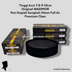 Wadimor Full Ac Tinggi 6-7-8-9Cm Hitam Polos Premium Peci Kopiah Songkok Nasional Peci Hitam Polos Pria Dewasa