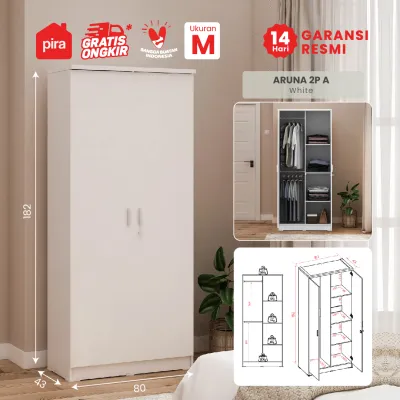 Pira Metropolis OX - Aruna 2P A Lemari Pakaian 2 Pintu