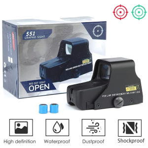【Shipping From Manila+COD】100% Original 551 Optic Scope Sight Green Red Dot Reflex Sight Tactical Optical Sight For 20mm Mount