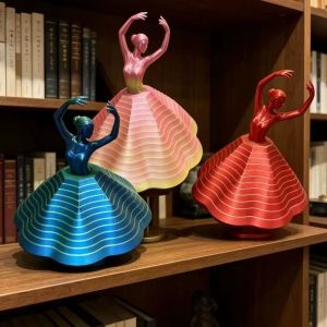 GIORGIONE STORE Models 3D Printing Ballet Dancers PLA Plastic Handicrafts Rotating Ballet Ornaments Elegant Unique  Decor Spinning Girl Statue Women Gift
