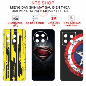 (Xiaomi 14/14 pro/14 pro/14 civi) Dán skin bảo vệ mặt sau