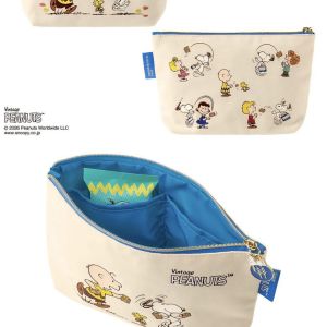 Snoopy Biscuit Cute Cartoon Print Foldable Storage Shopping Bag Large Capacity Lipstick Cosmetics Zipper Bag Portable Tote Bag Make Up Bag Packing Bag