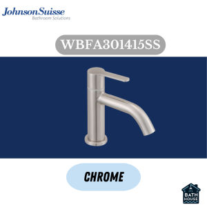 Johnson Suisse MURANO 1/2" QUARTER TURN BASIN PILLAR TAP S/STEEL WITHOUT POP UP WASTE AND FLEXIBLE HOSE WBFA301415SS