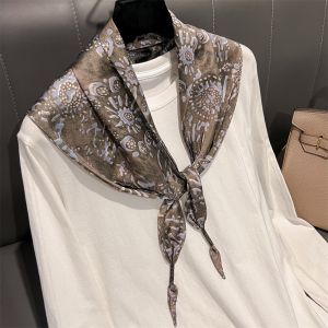OWNNEW Imitation Silk Cashew Floral Silk Scarf Literary Style Versatile Accessory Womens Waist Scarf Fashion Shirt Extender Travel Accessory