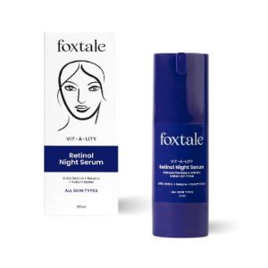 Foxtale 0.15% Beginner Friendly Retinol Night Serum for Face Retinol Night Cream Face Lift and Tightening Reduces Fine Lines and Wrinkles No Purging All Skin Types 30 ml