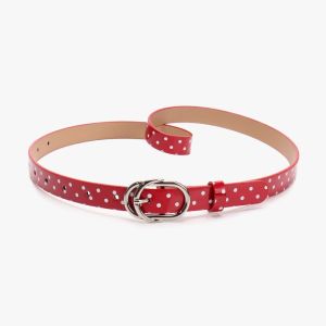 DEER Millennial-Style Polka Dot Belt PU Leather Y2K Belt Vintage Spicy Girl Skirts Waistband Women