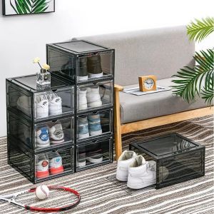 Acrylic Basketball Shoe BoxTransparent Shoe Organizer Box Storage BoxStackable Magnetic Shoe Storage Box