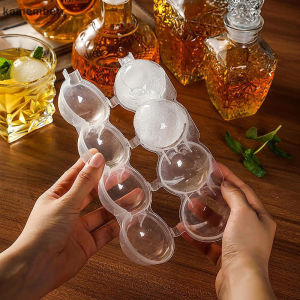 Four Hole Ice Hockey Mold Spherical Ice Grid Grinding Tool Ice Maker Ice Hockey Ball Whiskey Vodka Circular Ice Box NEW
