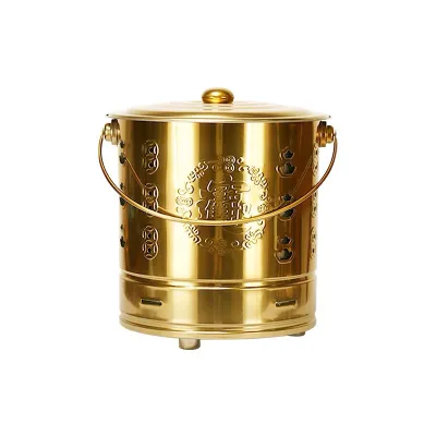 不锈钢烧金桶/纸桶/化宝炉/金色烧纸桶 Iron Bin Burner （红色/金色/银色）