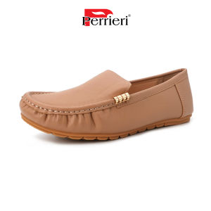 Perrieri Women Casual Stitched Fashion Design Loafers Flats 62947 (Black/Khaki)
