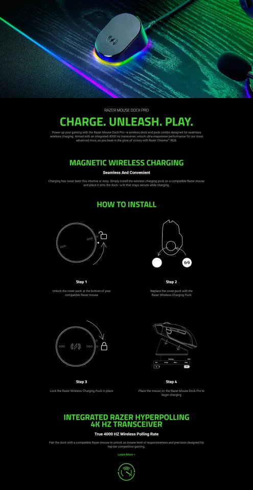Razer Wireless Charging Mouse Pad Charging Station Razer Charging