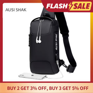 [ReadyStock] Waterproof Men Crossbody Bag TSA Anti-theft Chest Bag Password Lock Sling bag USB Charging Cross Body Bag Men 2022 NEWrging Chest Bag Pack show