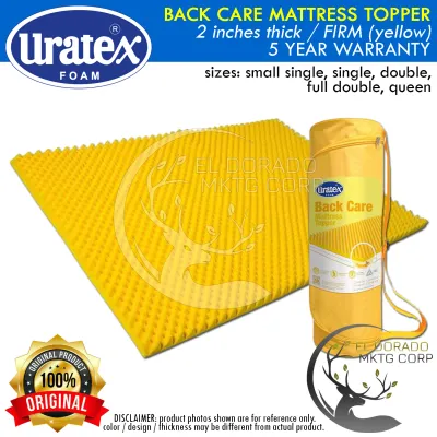 Uratex Back Care Mattress Topper Egg Crate Mattress FIRM (yellow) 2 inches thick 100% ORIGINAL 30x75 36x75 42x75 48x75 54x75 60x75 72x75 | small single twin double queen king family | uratex bed foam mattress trifold futon el dorado mktg corp