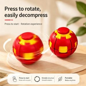 3D Printed Press-to-Spin Fidget Ball One Click Deform Fidget Spinner Ball Smooth Rotating Stress Relief Sensory Toy