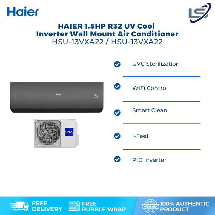 HAIER 1.5HP R32 UV Cool Inverter Wall Mount Air Conditioner HSU-13VXA22 ...