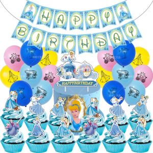 JomParty Glass Shoe Princess Cinderella Birthday Banner Balloon Party Theme Pek Dekorasi Tema Puteri Kerajaan Fantasi