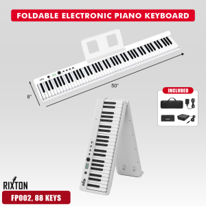 Rixton 88 Keys Foldable Musical Piano Professional MIDI Semi-weighted Full Size Keys Digital Organ Instruments Keyboard