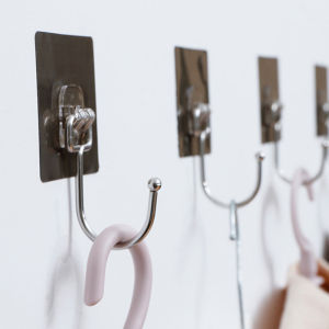 10pcs Hooks Wall Sticker Transparent Multifunctional Sticker Hook Home Kitchen Organized Hook