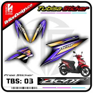 Sticker Striping Variasi Beat Karbu/Lama - Sticker Stiker Variasi Motor Beat Karbu/Lama TBS.03