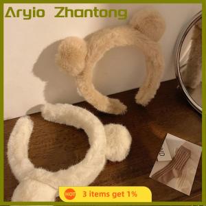 Aryio ที่คาดผมหูกระต่ายผ้ากำมะหยี่น่ารักสำหรับเด็กผู้หญิง ที่คาดผมการ์ตูนสำหรับฤดูใบไม้ร่วงฤดูหนาวเครื่องประดับผม