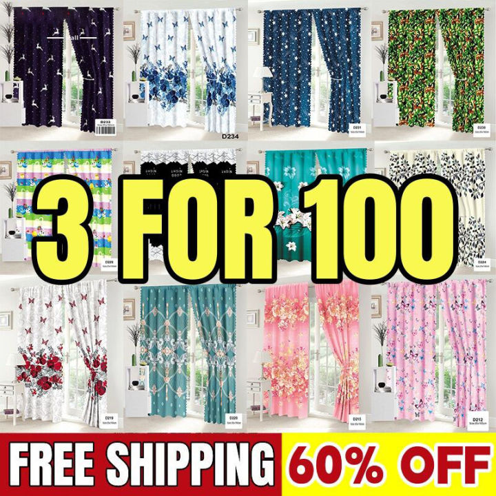 【3 For 100】85x185cm Christmas Window Curtain for window Free Shipping Curtain Christmas Design Christmas Curtains Set For Home Curtain For Bedroom Curtain 35 Pesos 2025 New Design Aesthetic Curtains For Rooms