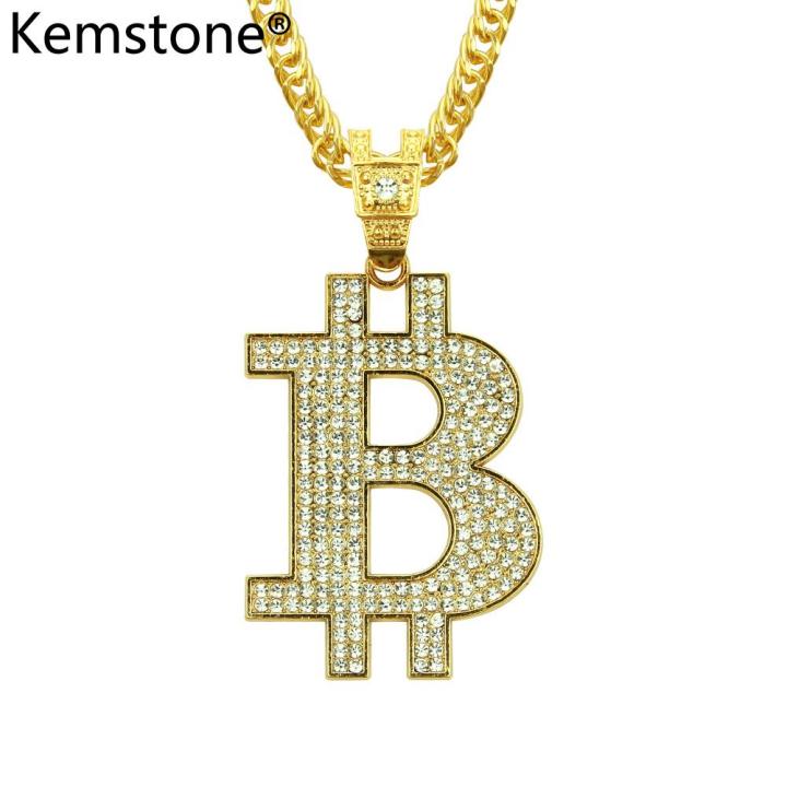 Kemstone Gold/Silver Creative Letter B Pendant Chain Necklace For Men Hip Hop Style Jewelry ...