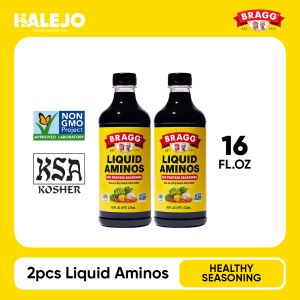Bragg Liquid Aminos All Purpose Seasoning Gluten-Free Essential Amino Acids  2 Bottles (16 fl oz / 32 fl oz)